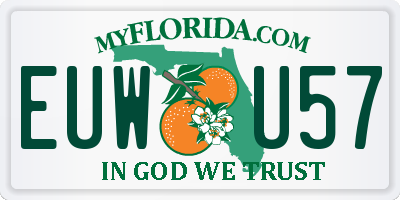 FL license plate EUWU57