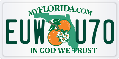 FL license plate EUWU70