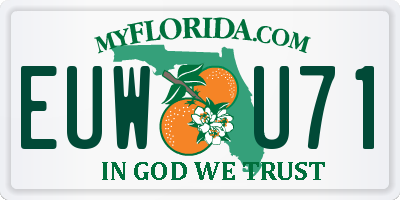 FL license plate EUWU71