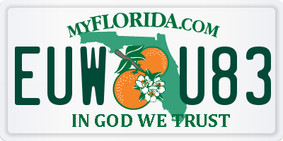 FL license plate EUWU83