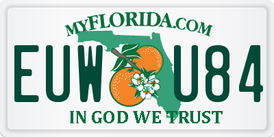 FL license plate EUWU84