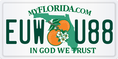 FL license plate EUWU88
