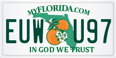 FL license plate EUWU97