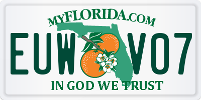 FL license plate EUWV07