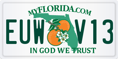 FL license plate EUWV13
