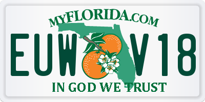 FL license plate EUWV18