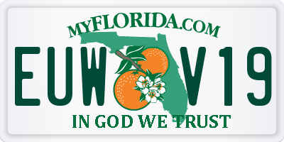 FL license plate EUWV19