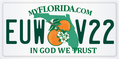 FL license plate EUWV22