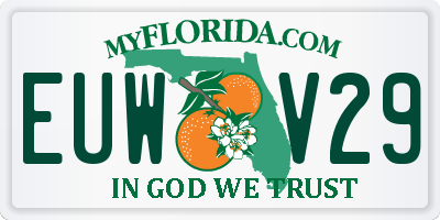 FL license plate EUWV29
