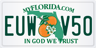 FL license plate EUWV50