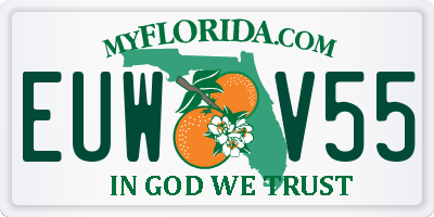 FL license plate EUWV55