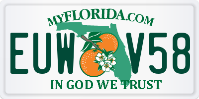 FL license plate EUWV58