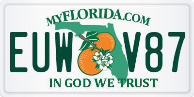FL license plate EUWV87