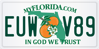 FL license plate EUWV89