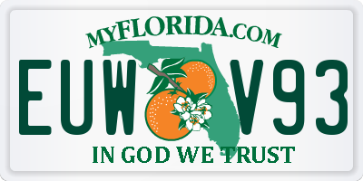 FL license plate EUWV93