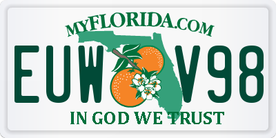 FL license plate EUWV98