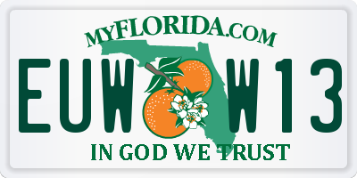 FL license plate EUWW13
