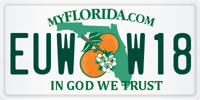 FL license plate EUWW18