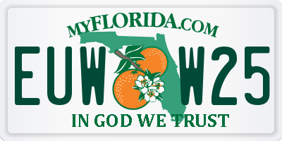 FL license plate EUWW25