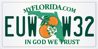 FL license plate EUWW32