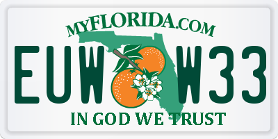 FL license plate EUWW33