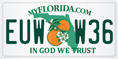 FL license plate EUWW36