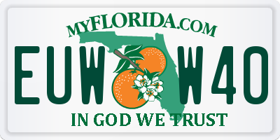 FL license plate EUWW40