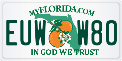 FL license plate EUWW80