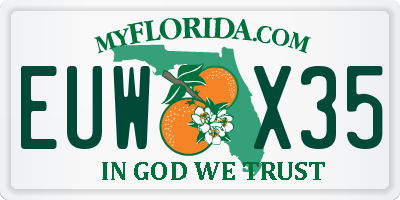 FL license plate EUWX35