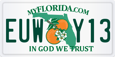 FL license plate EUWY13