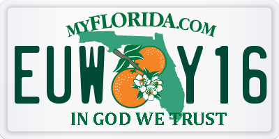 FL license plate EUWY16