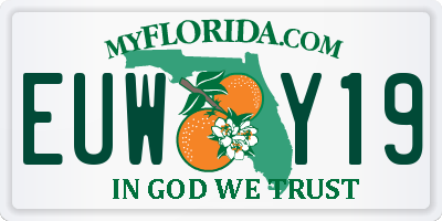 FL license plate EUWY19