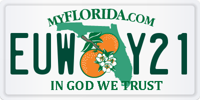 FL license plate EUWY21