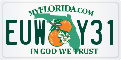 FL license plate EUWY31