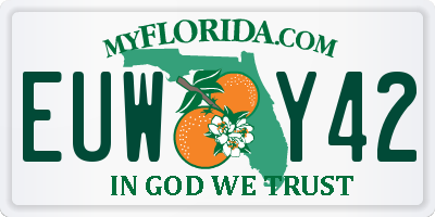 FL license plate EUWY42