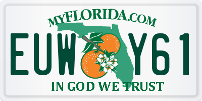 FL license plate EUWY61