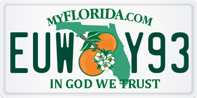 FL license plate EUWY93