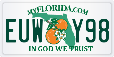FL license plate EUWY98