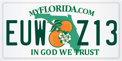 FL license plate EUWZ13