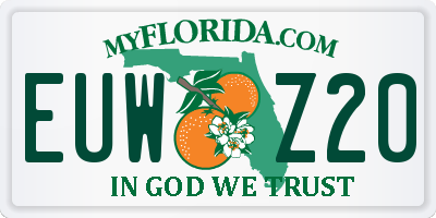 FL license plate EUWZ20