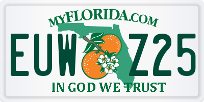 FL license plate EUWZ25