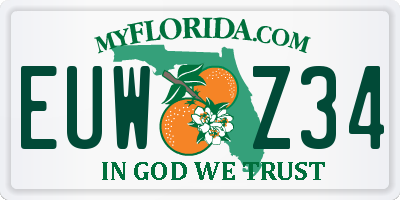 FL license plate EUWZ34