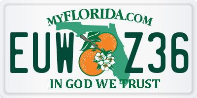 FL license plate EUWZ36