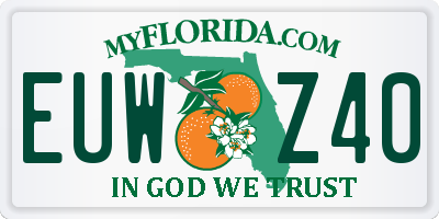 FL license plate EUWZ40