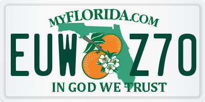 FL license plate EUWZ70