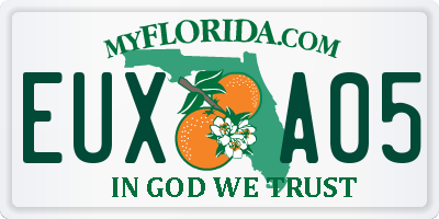 FL license plate EUXA05