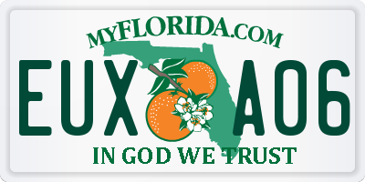 FL license plate EUXA06