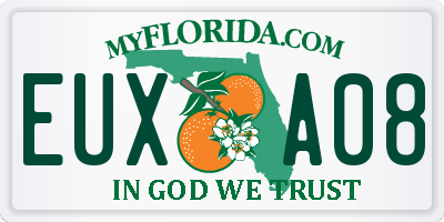 FL license plate EUXA08