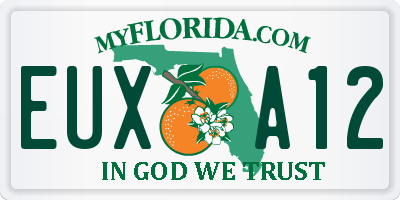 FL license plate EUXA12