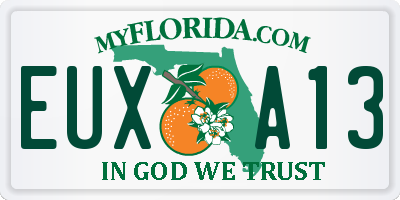FL license plate EUXA13